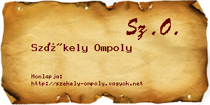 Székely Ompoly névjegykártya